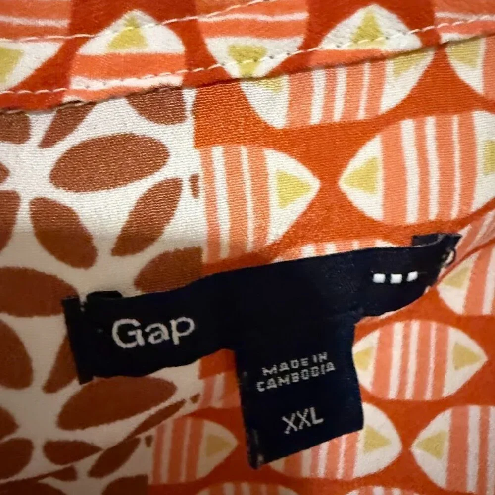 Gap Rust and Brown Patterned Sun Dress, Knee length Size XXL